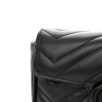 Gucci Calfskin Matelasse Monochrome GG Marmont Chain Belt Bag Black 11 of 12
