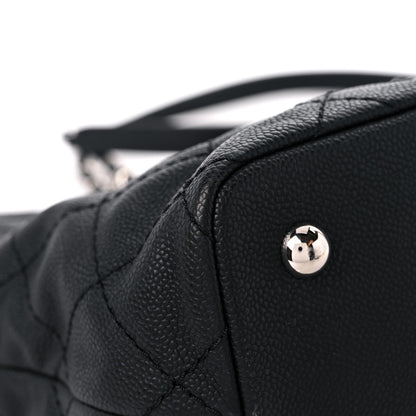Chanel Grained Calfskin Quilted Small Daily Shopping Tote Black 9 of 13