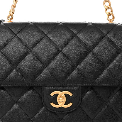 Chanel Caviar Quilted Carry Me Top Handle Flap Black 8 of 10