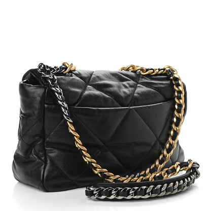 Chanel Goatskin Quilted Large Chanel 19 Flap Black 3 of 10