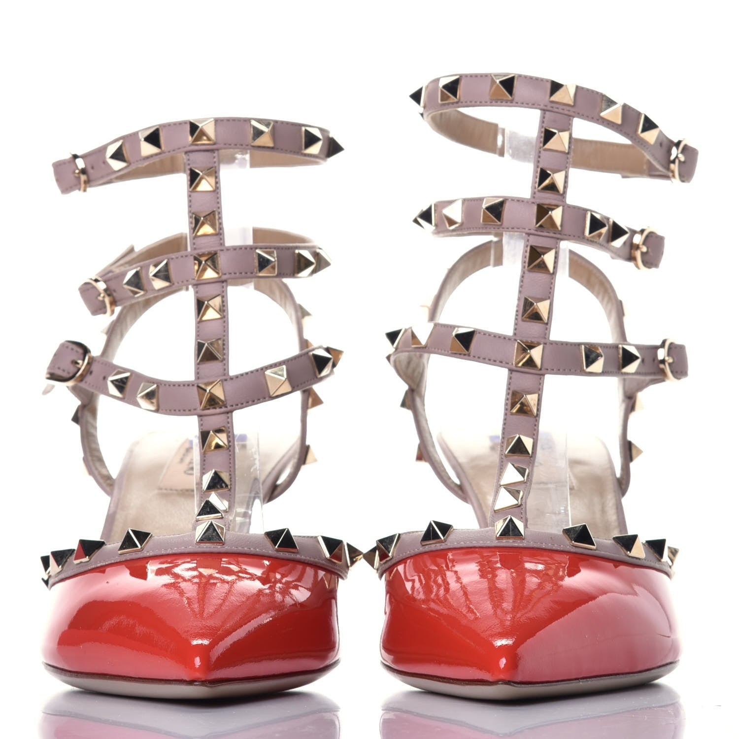 Valentino Garavani Patent Rockstud Ankle Strap 65mm Pumps 40 Deep Orange Poudre 2 of 10