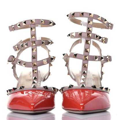 Valentino Garavani Patent Rockstud Ankle Strap 65mm Pumps 40 Deep Orange Poudre 2 of 10