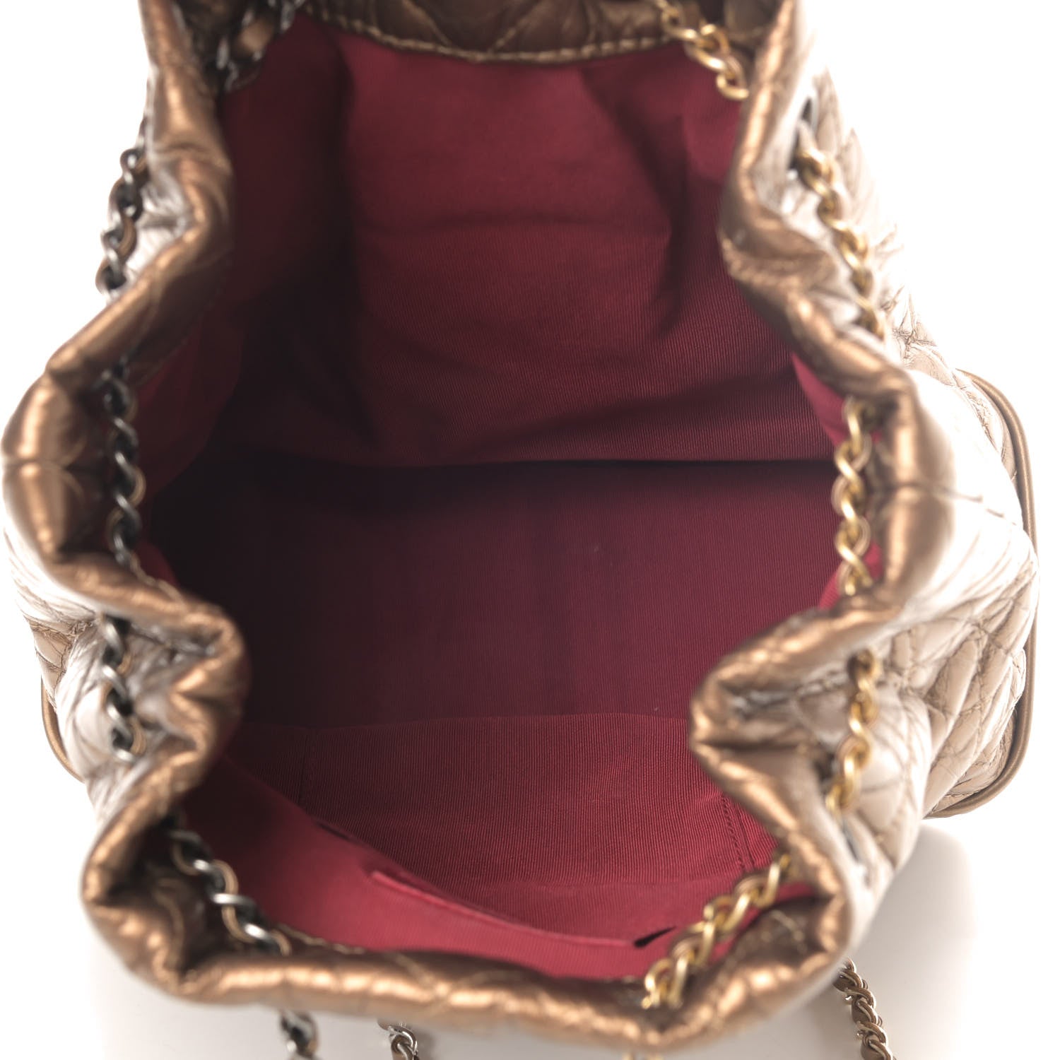 Chanel Metallic Aged Calfskin Quilted Gabrielle Backpack Bronze 4 of 4