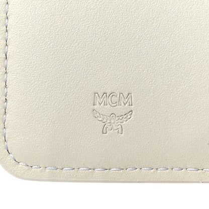 MCM Skyoptic Visetos Mini Zip Around Wallet White 7 of 9
