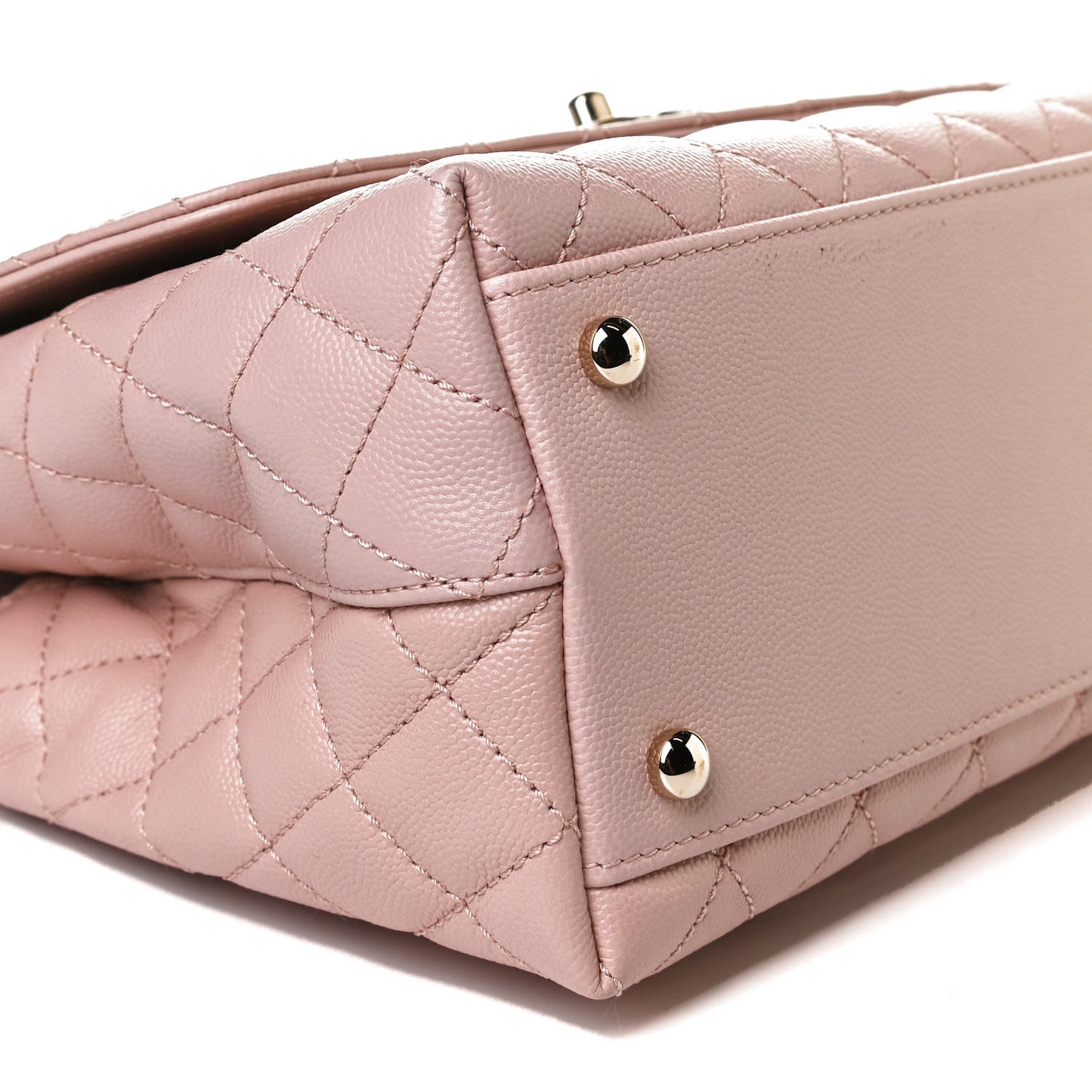Caviar Quilted Small Coco Handle Flap Light Pink
