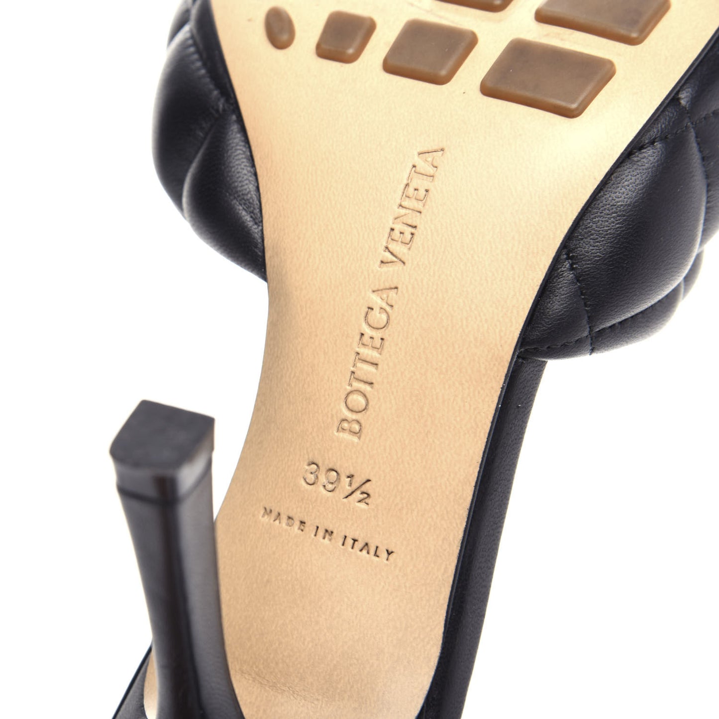 Nappa Matelasse Padded Mule Sandals 39.5 Black