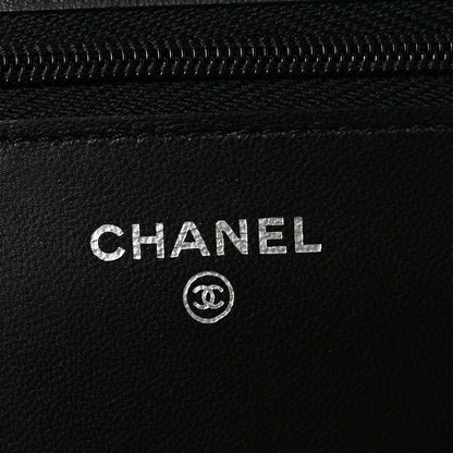 Chanel Lambskin Quilted Wallet On Chain WOC Black 6 of 11