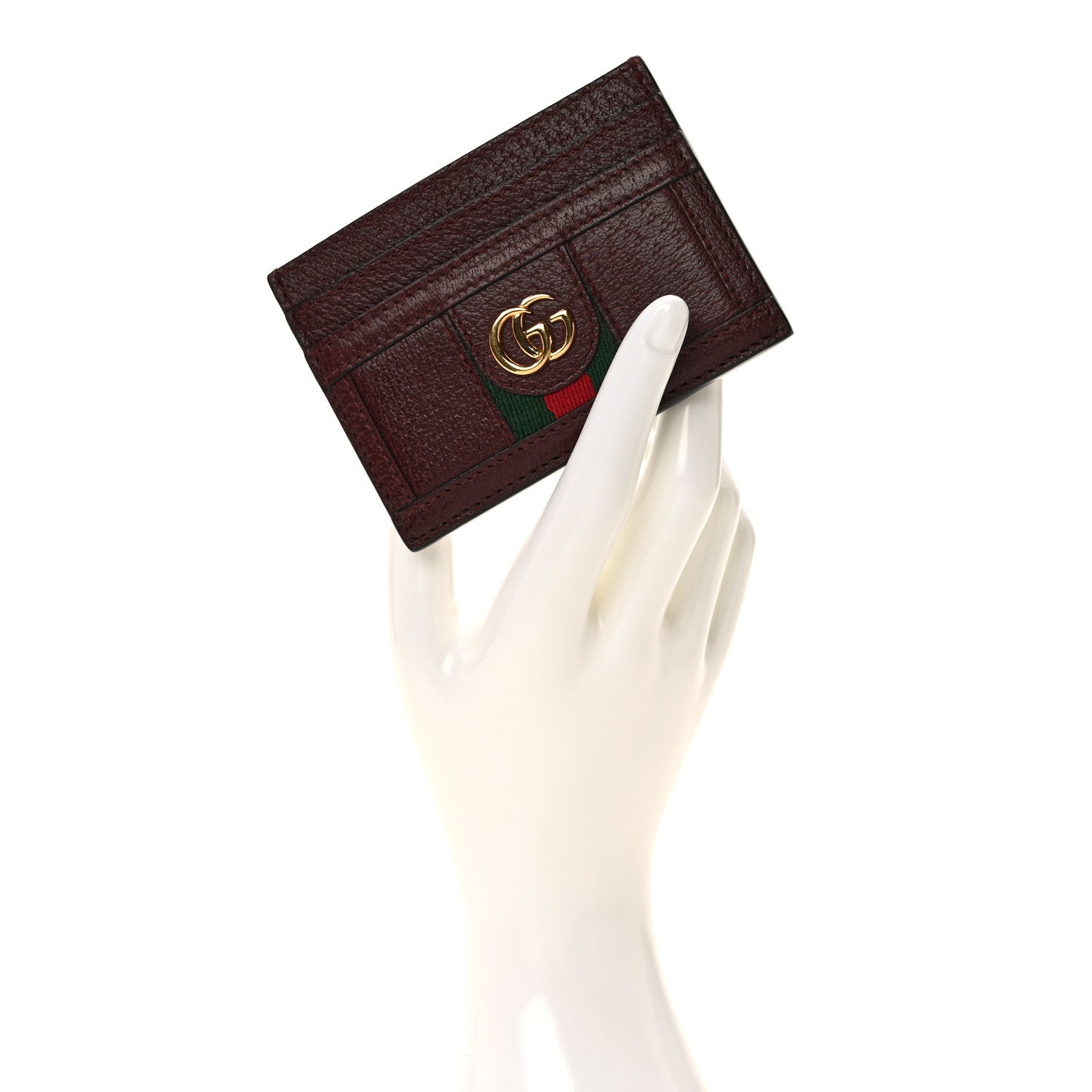 Gucci Calfskin Web GG Ophidia Card Holder Vintage Bordeaux 2 of 7