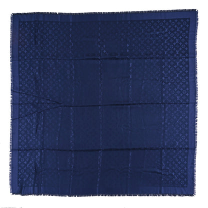 Louis Vuitton Silk Wool Monogram Shawl Night Blue 1 of 3