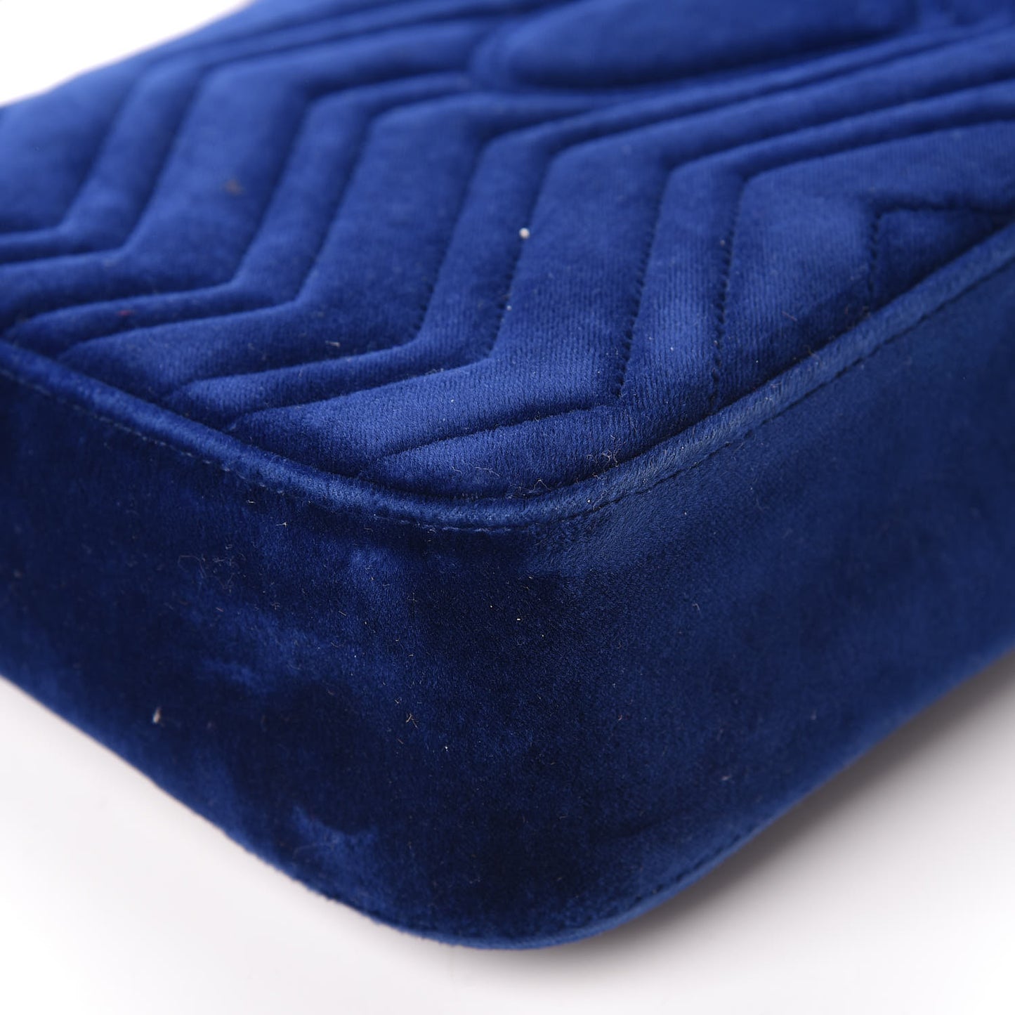 Velvet Matelasse Medium GG Marmont Shoulder Bag Cobalt Blue