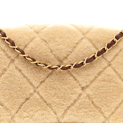 Chanel Shearling Lambskin Quilted Large Furry Coco Flap Beige Dark Brown 8 of 10