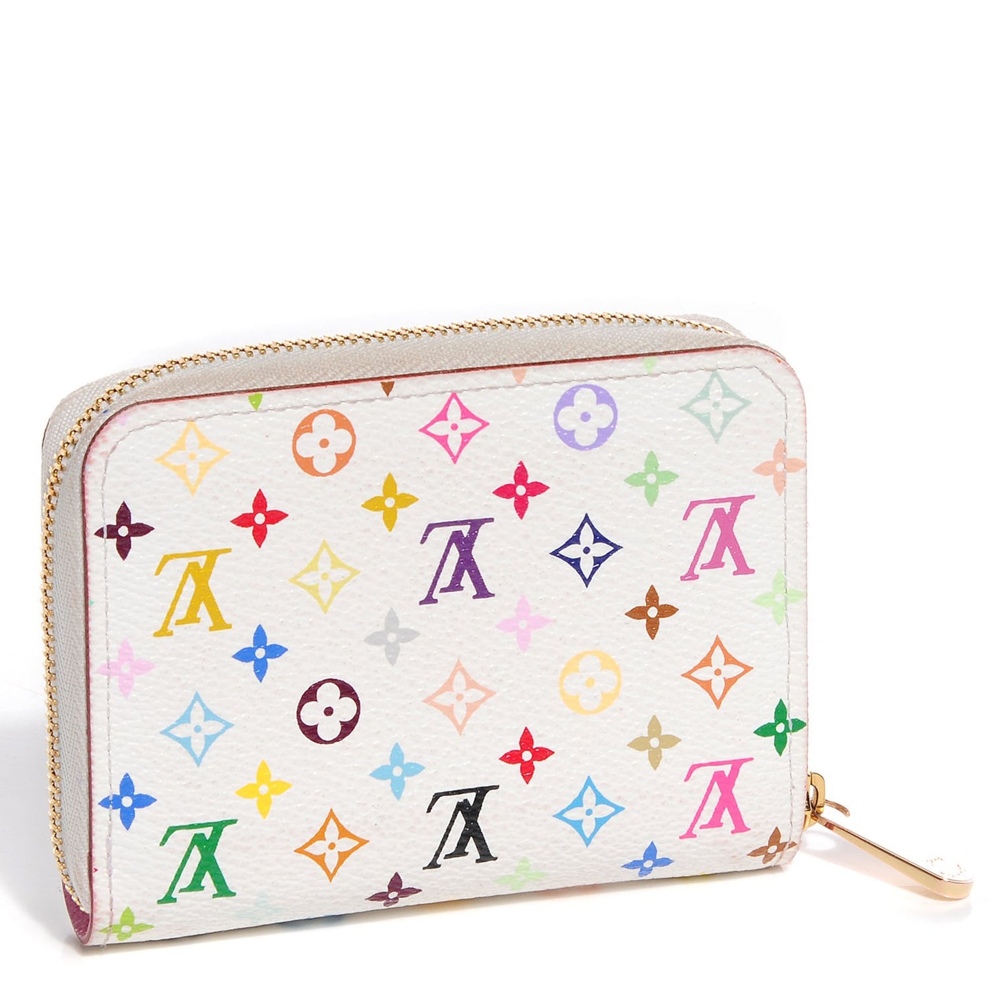 Monogram Multicolor Zippy Coin Purse Wallet White Litchi