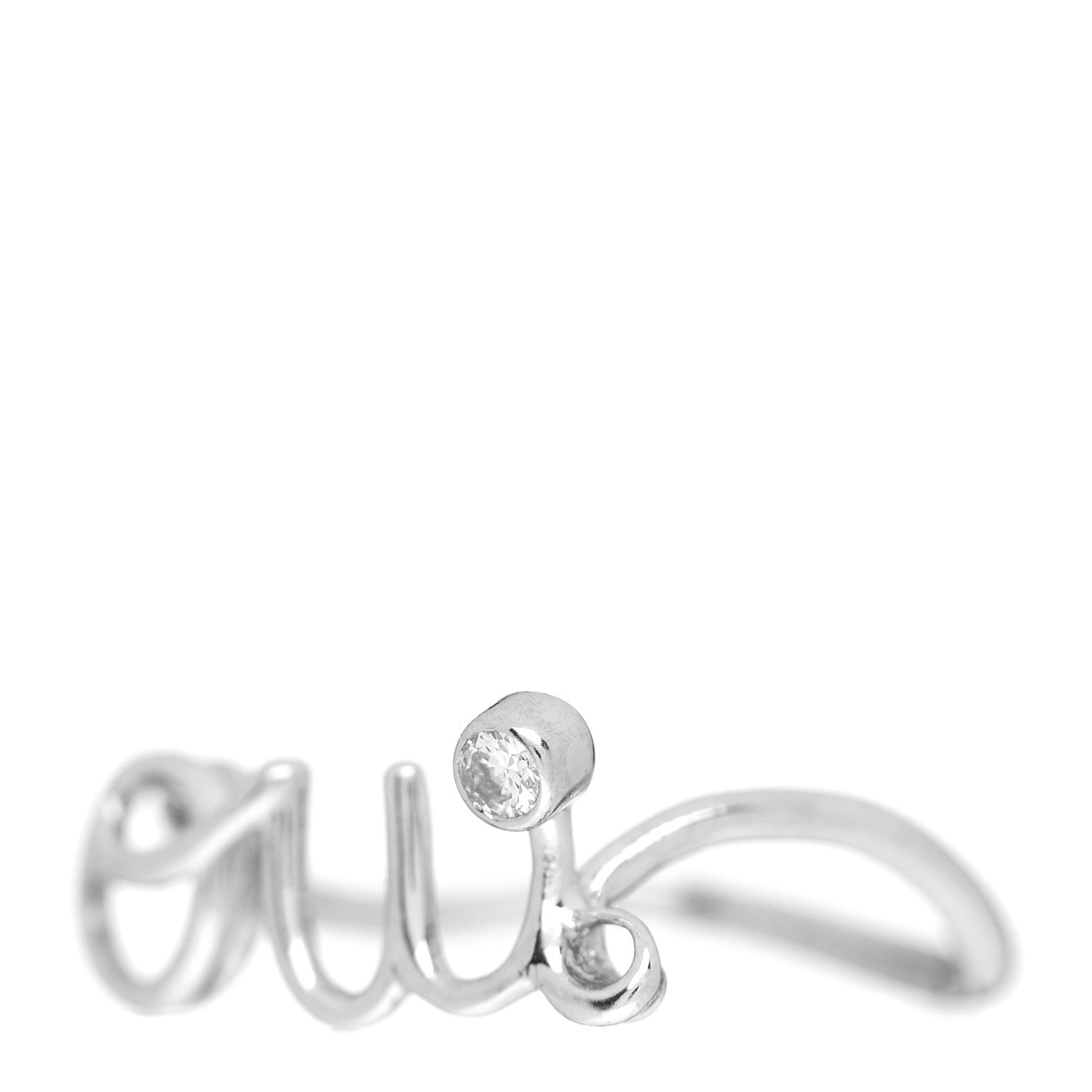 Christian Dior 18K White Gold Diamond Oui Ring 50 5.25 3 of 5