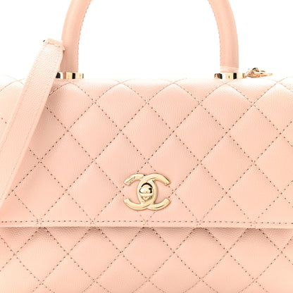 Chanel Caviar Quilted Mini Coco Handle Flap Light Pink 8 of 10