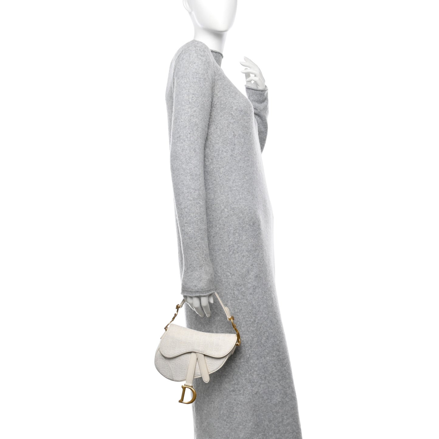 Oblique Mini Saddle Bag White