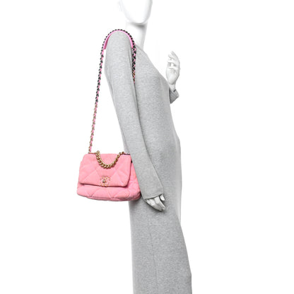 Chanel Denim Quilted Medium Chanel 19 Flap Neon Pink 2 of 10