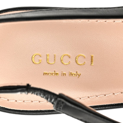 Gucci Malaga Kid Horsebit 45mm Slingback Pumps 39.5 Black 7 of 9