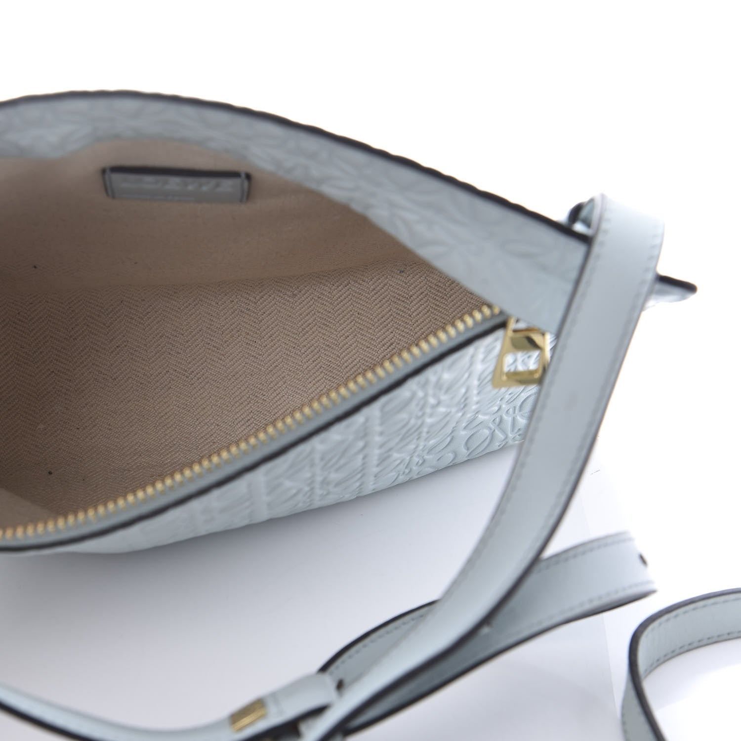Loewe Calfskin Embossed Mini Repeat T Crossbody Bag Stone Blue 5 of 11