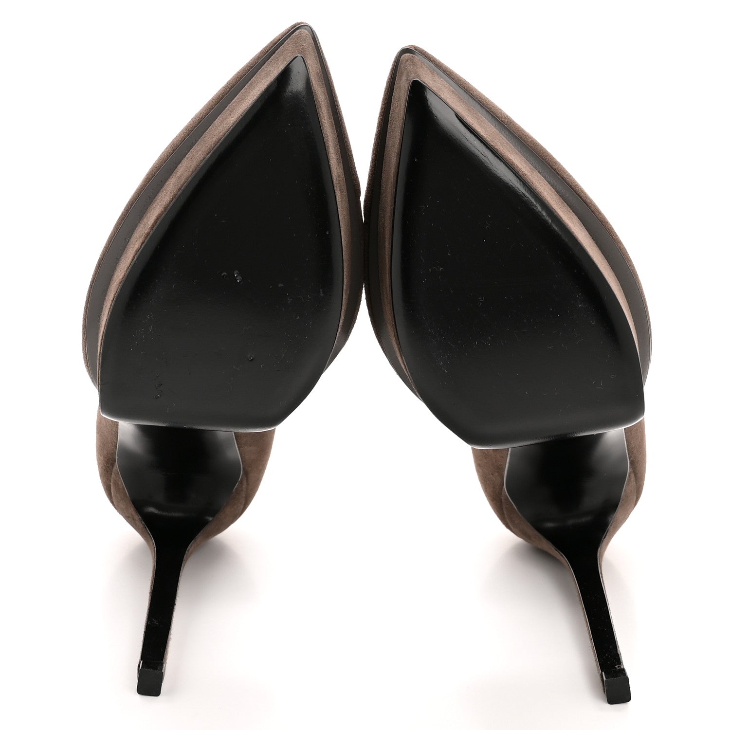 Saint Laurent Suede Janis 105 D'Orsay Pumps 38 Road Grey 6 of 10