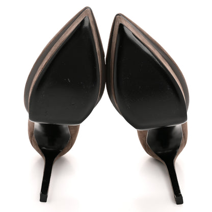 Saint Laurent Suede Janis 105 D'Orsay Pumps 38 Road Grey 6 of 10