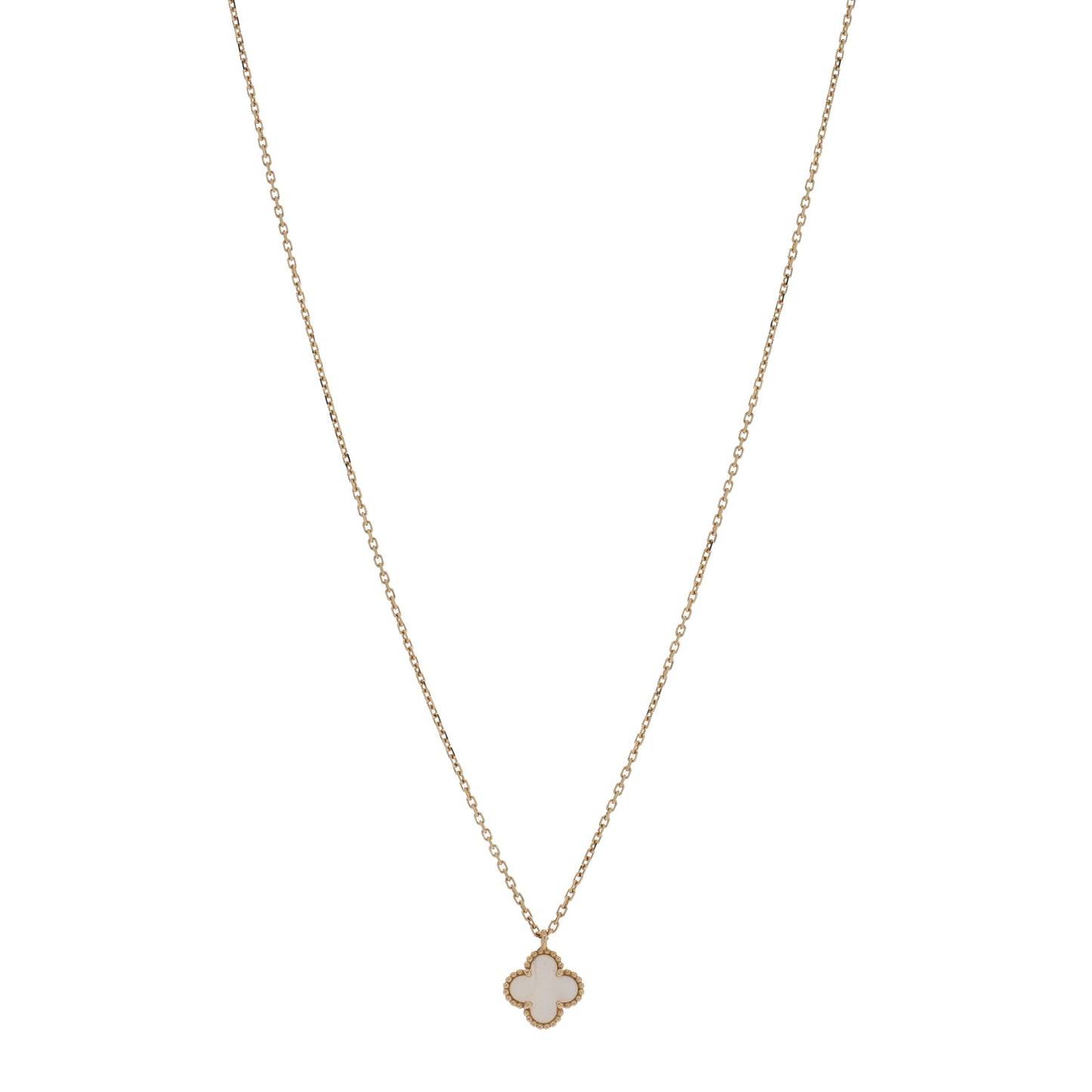 18K Yellow Gold Mother of Pearl Sweet Alhambra Pendant Necklace