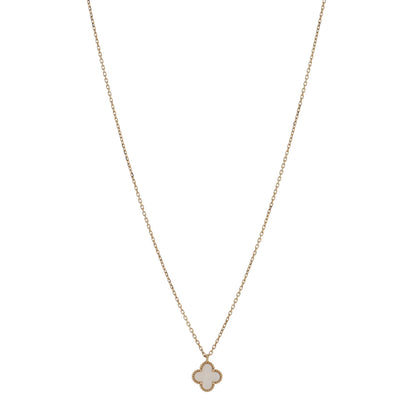 Van Cleef & Arpels 18K Yellow Gold Mother of Pearl Sweet Alhambra Pendant Necklace 1 of 5