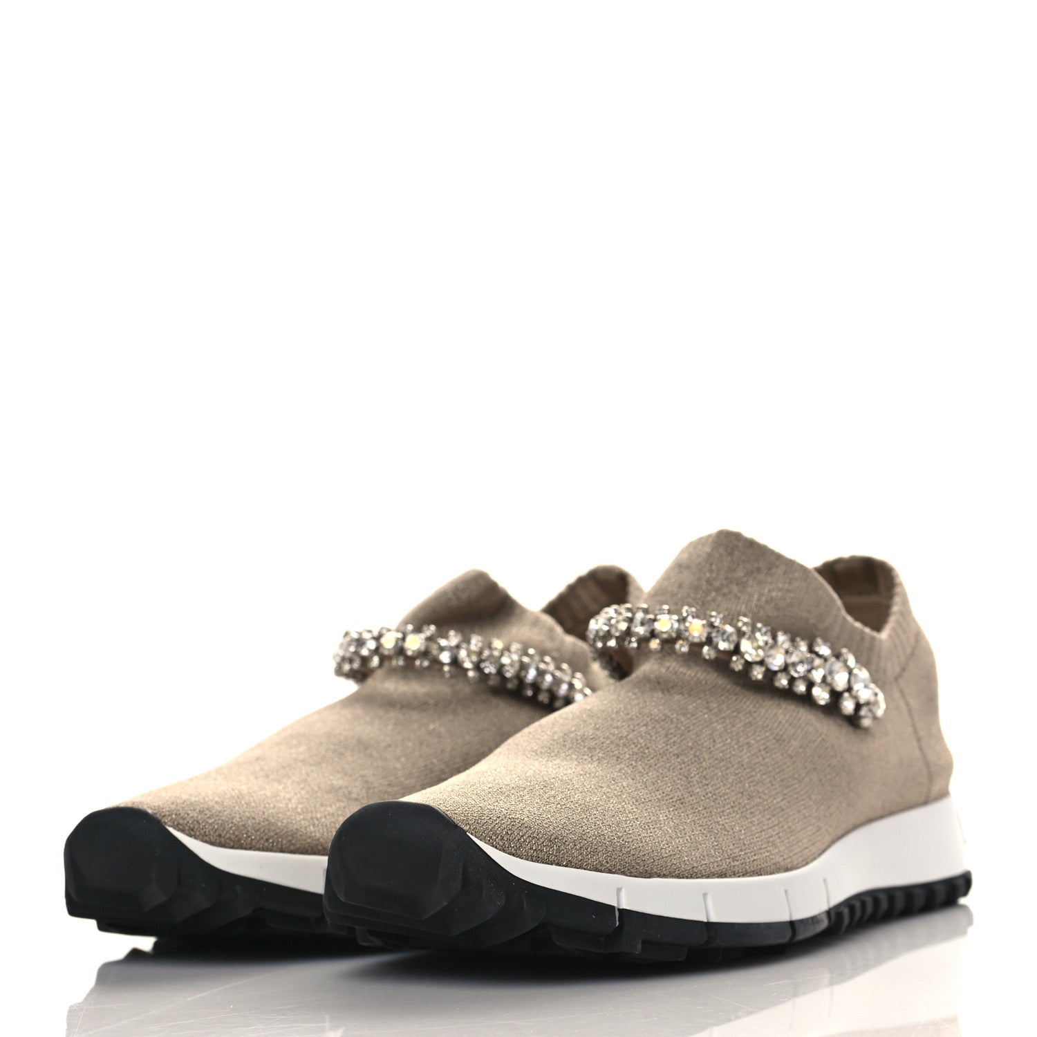 Jimmy Choo Knit Crystal Verona Sneaker 37 Beige 3 of 8