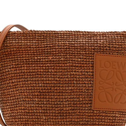 Loewe Calfskin Raffia Paulas Ibiza Pochette Bag Honey Gold 8 of 10