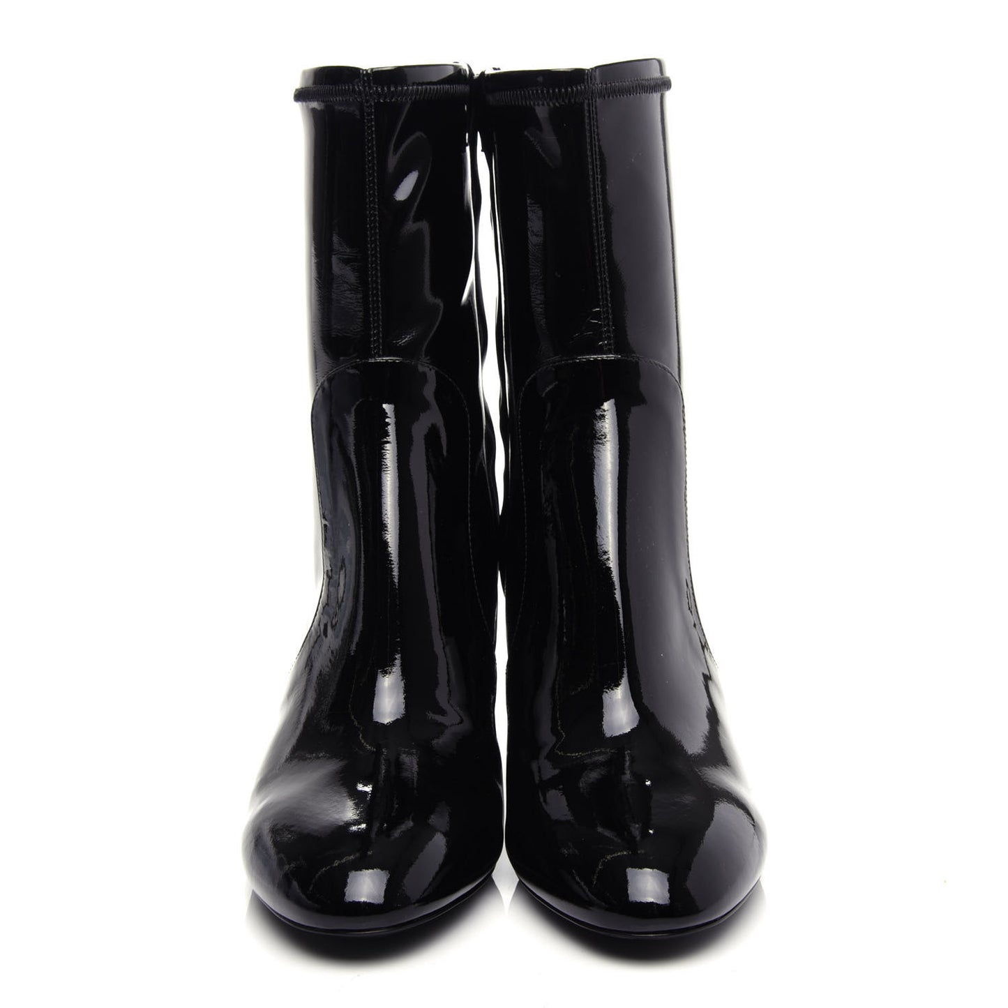 Patent Silhouette Ankle Boots 38 Black