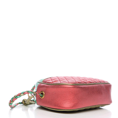 Gucci Laminated Nappa Trapuntata Mini Zumi Dome Shoulder Bag Rosso Jasmine Green Rame 3 of 8