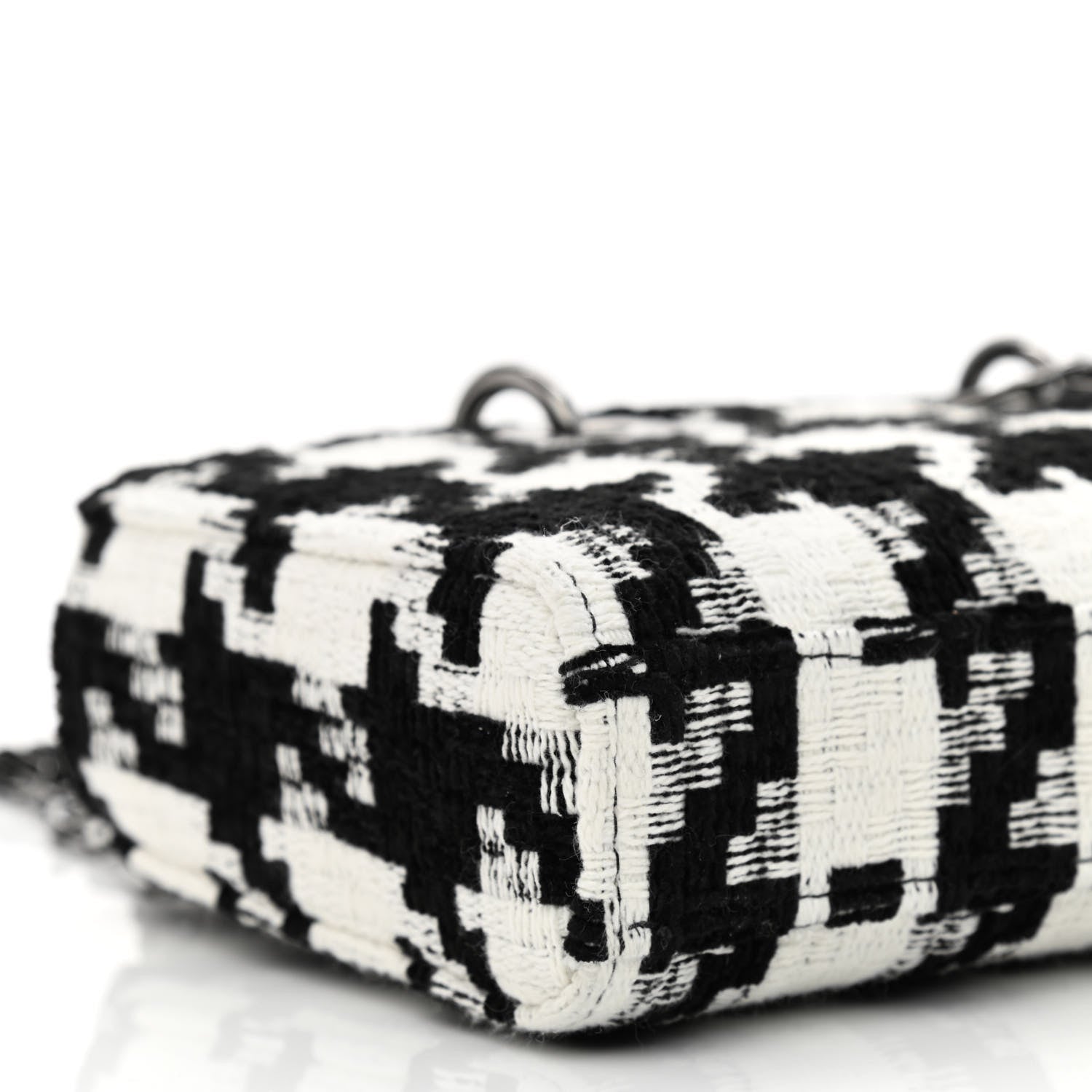 Christian Dior Canvas Macro Houndstooth Lady D-Joy Black White 9 of 11