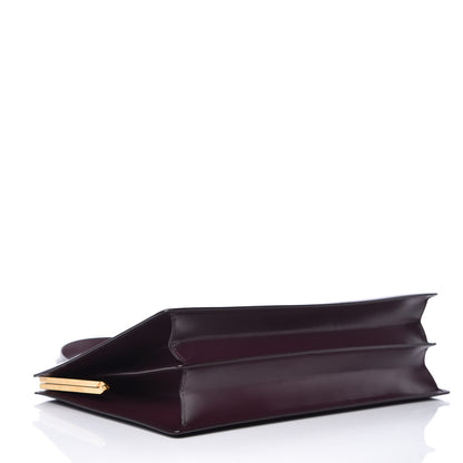 Celine Box Calfskin Medium Clasp Bag Burgundy 4 of 9