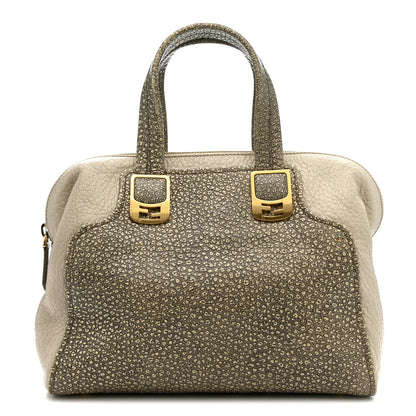 Fendi Pebbled Calfskin Small Chameleon Tote Beige Grey 1 of 16