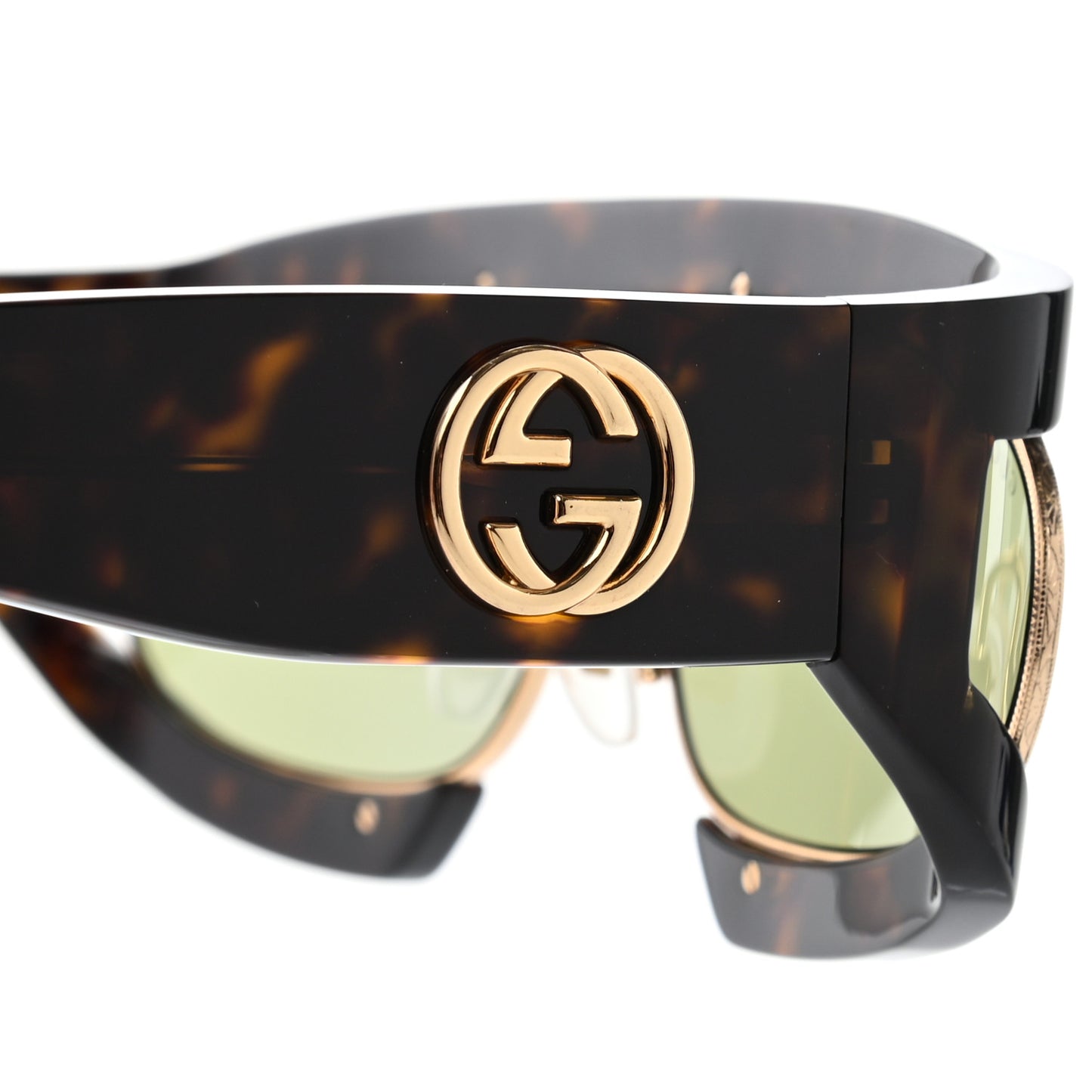 Oval Sunglasses GG0233S Tortoiseshell Gold