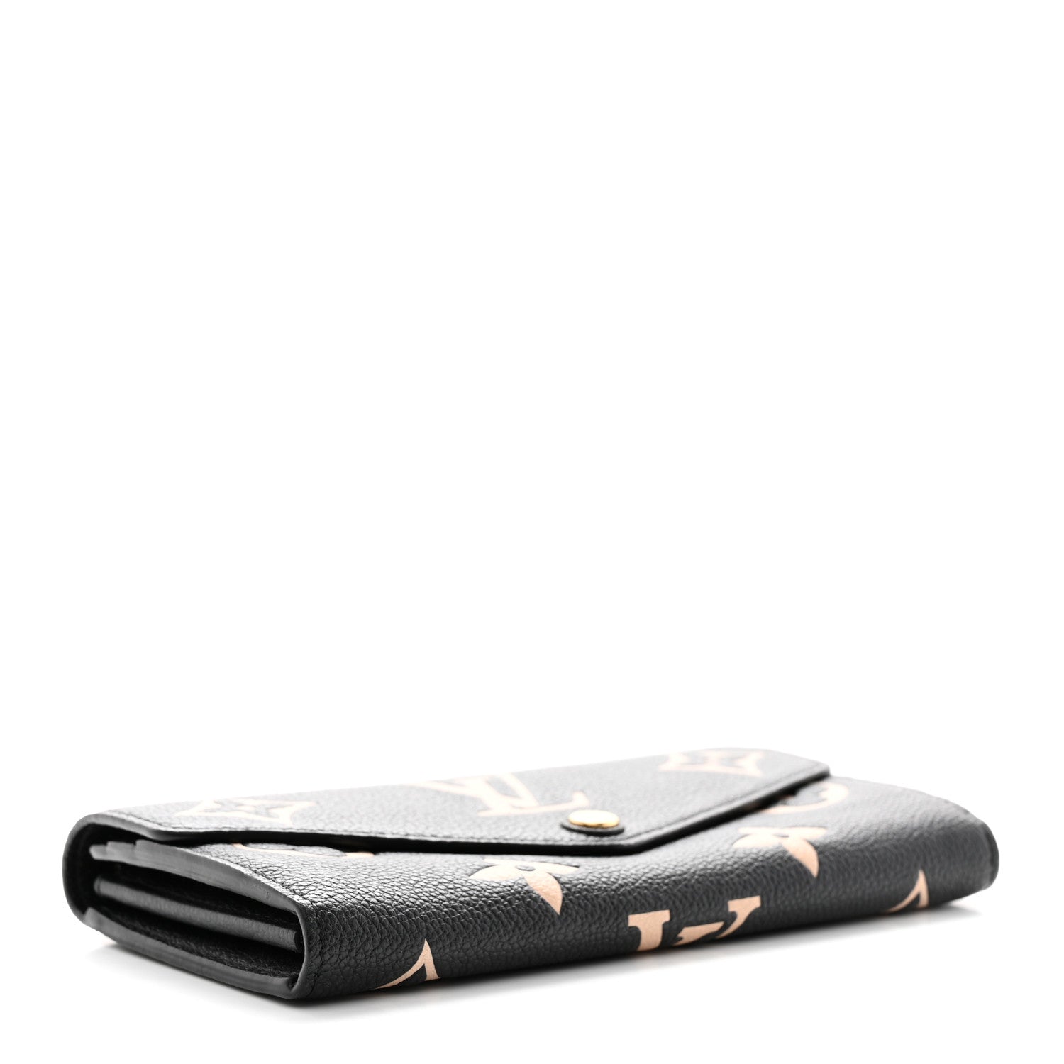 Louis Vuitton Monogram Empreinte Giant Sarah Wallet Black Beige 4 of 7
