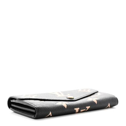 Louis Vuitton Monogram Empreinte Giant Sarah Wallet Black Beige 4 of 7