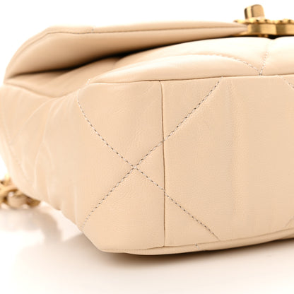 Chanel Goatskin Quilted Medium Chanel 19 Flap Beige 9 of 11