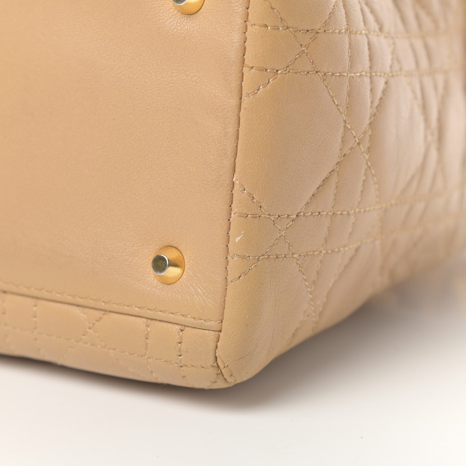 Christian Dior Lambskin Cannage Medium Lady Dior Beige 11 of 18