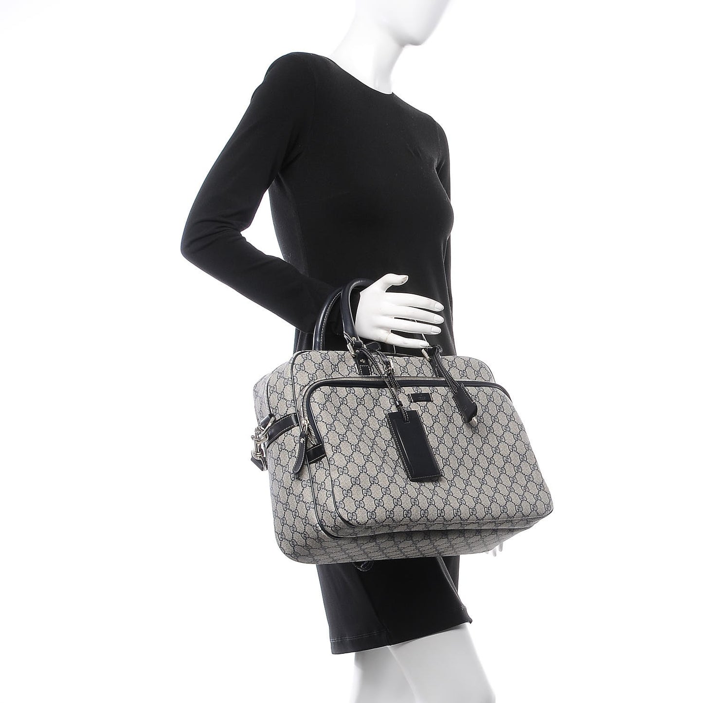 GG Plus Monogram Medium Travel Bag Navy