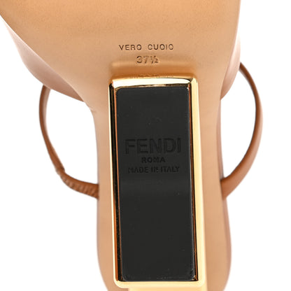 Fendi Calfskin Fendi First 95mm Slide Sandals 37.5 Caramello 14 of 16