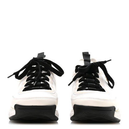 Chanel Velvet Calfskin Mixed Fibers CC Sneakers 40 Ivory Black 3 of 8