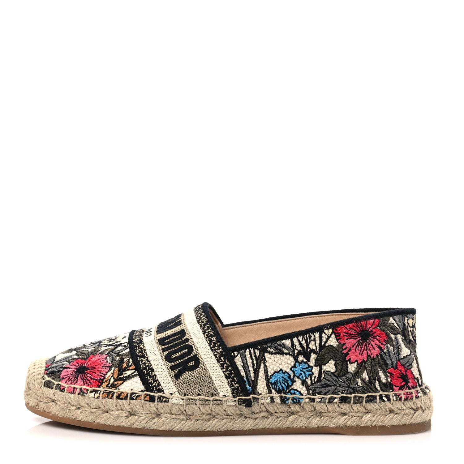 Christian Dior Embroidered Mille Fleurs Granville Espadrille 37 Multicolor 1 of 8
