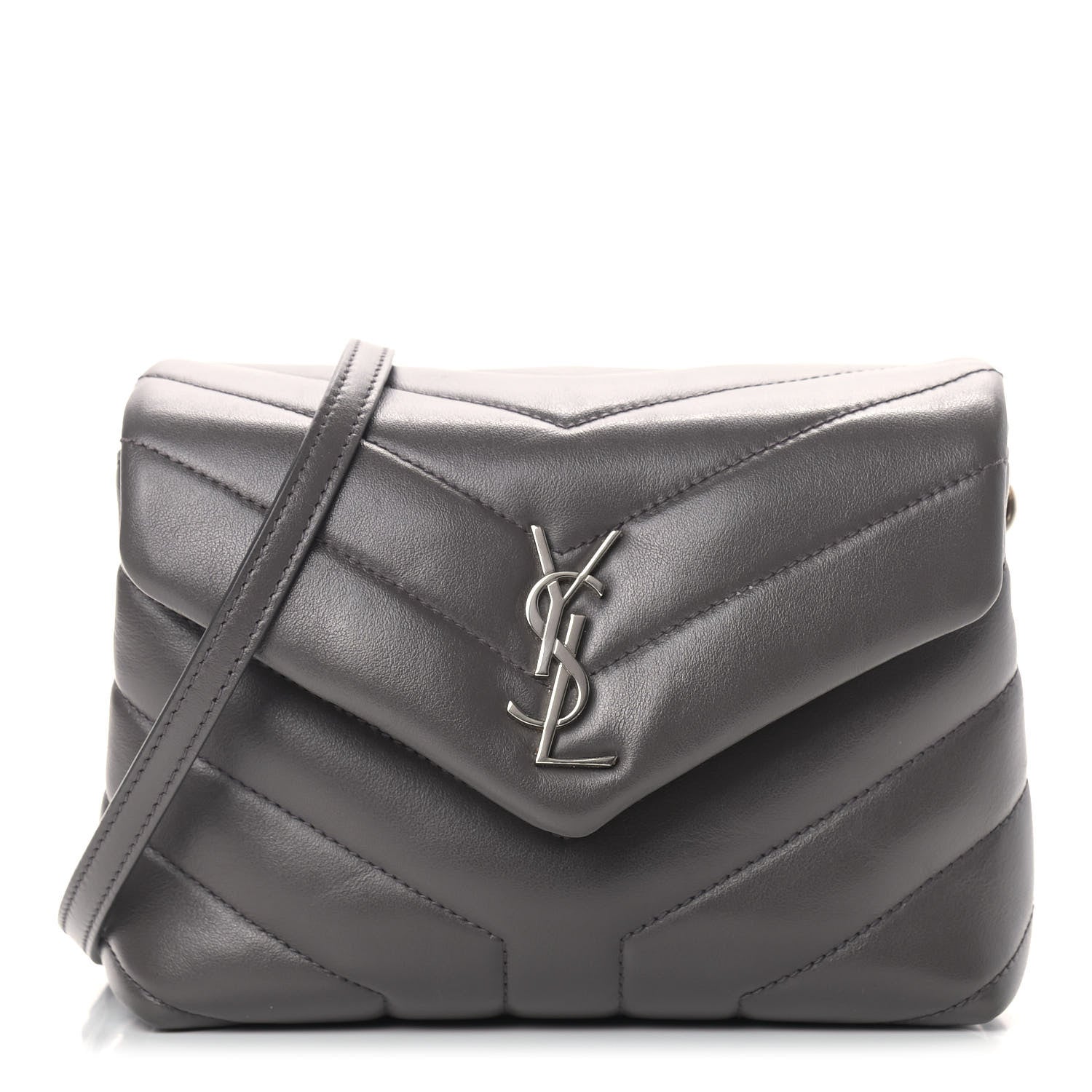 Saint Laurent Calfskin Y Quilted Monogram Toy Loulou Crossbody Bag Earth 1 of 11
