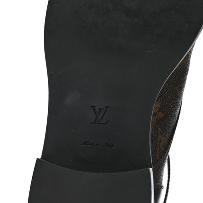 Louis Vuitton Monogram Calfskin Wonderland Flat Ranger Boots 40 Black 6 of 11