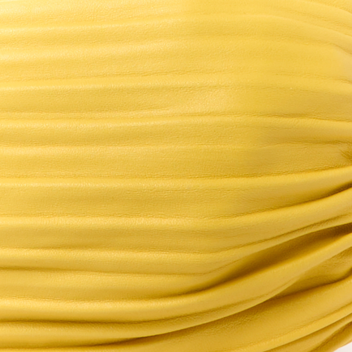Lambskin Pleated Bracelet Pouch Yellow