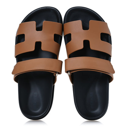 Hermes Calfskin Womens Chypre Sandals 38 Naturel 2 of 13