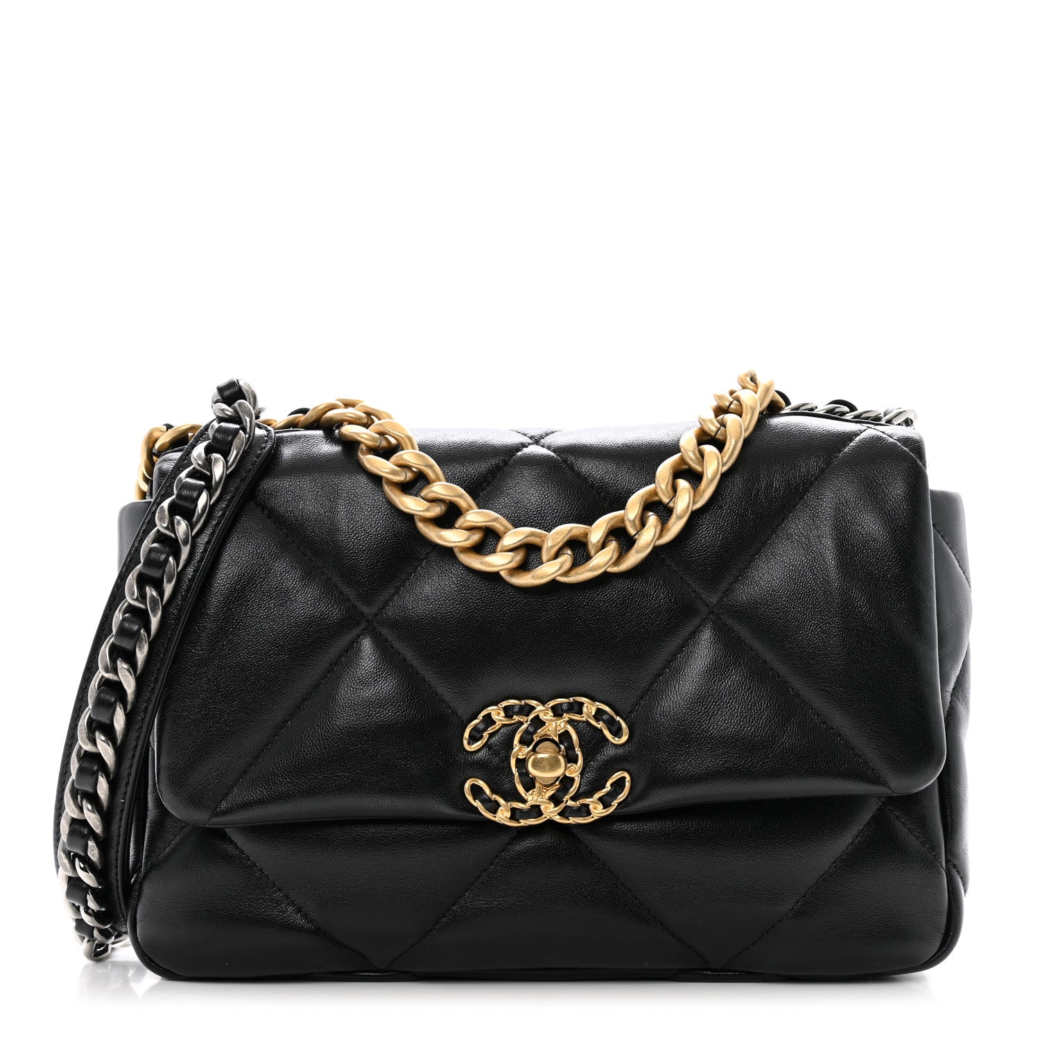 Chanel Lambskin Quilted Medium Chanel 19 Flap Black 1 of 10