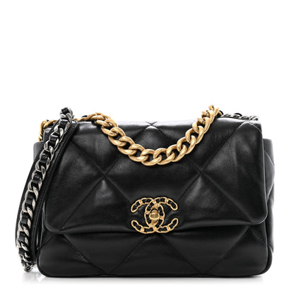 Chanel Lambskin Quilted Medium Chanel 19 Flap Black 1 of 10