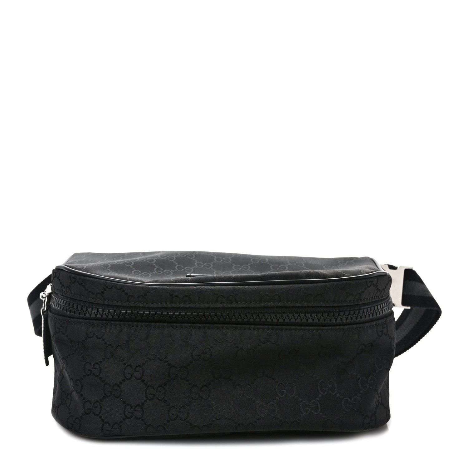 Gucci Nylon Monogram Fanny Pack Belt Bag Black 1 of 9