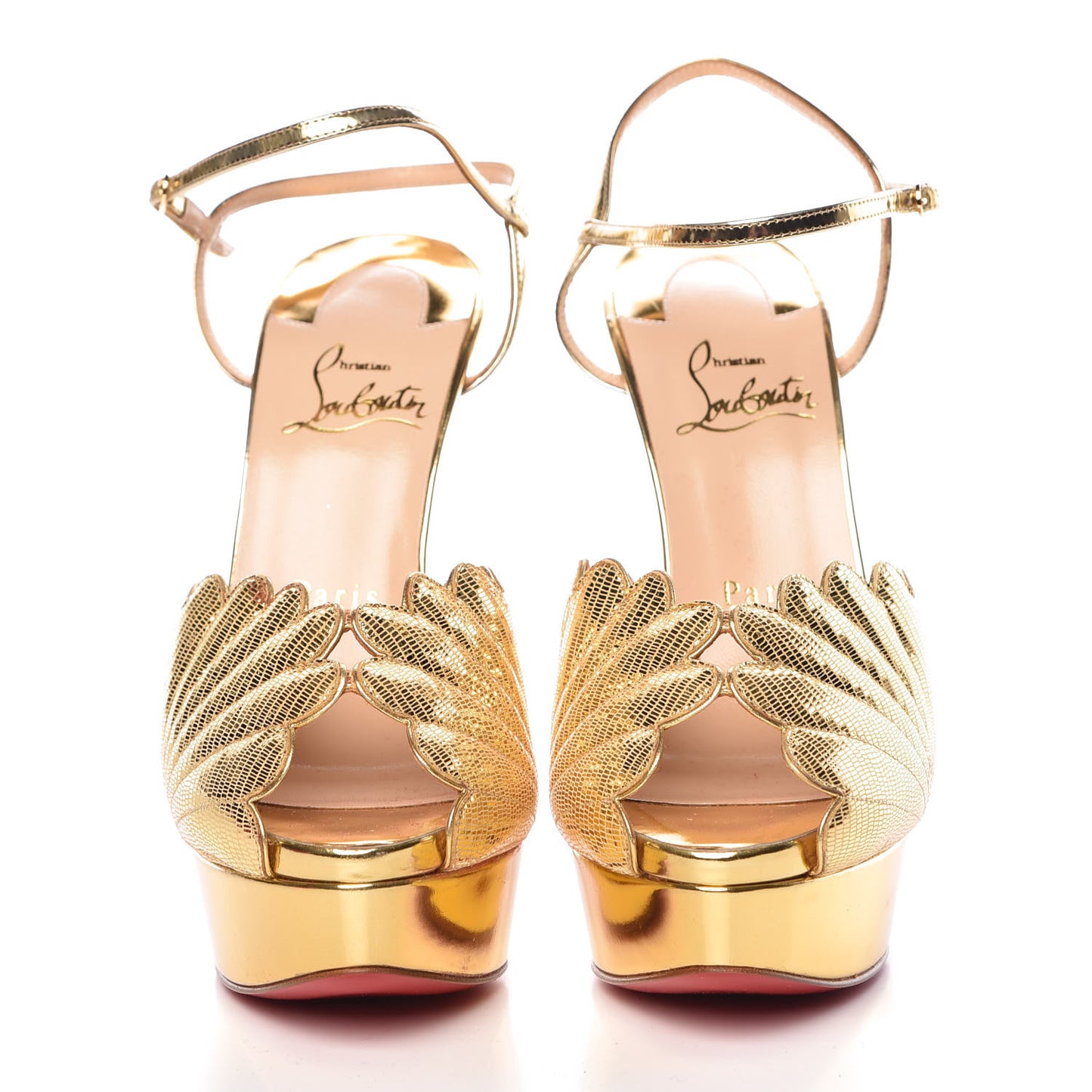 Metallic Laminato Botticella Alta 150 Platform Sandal 38 Gold